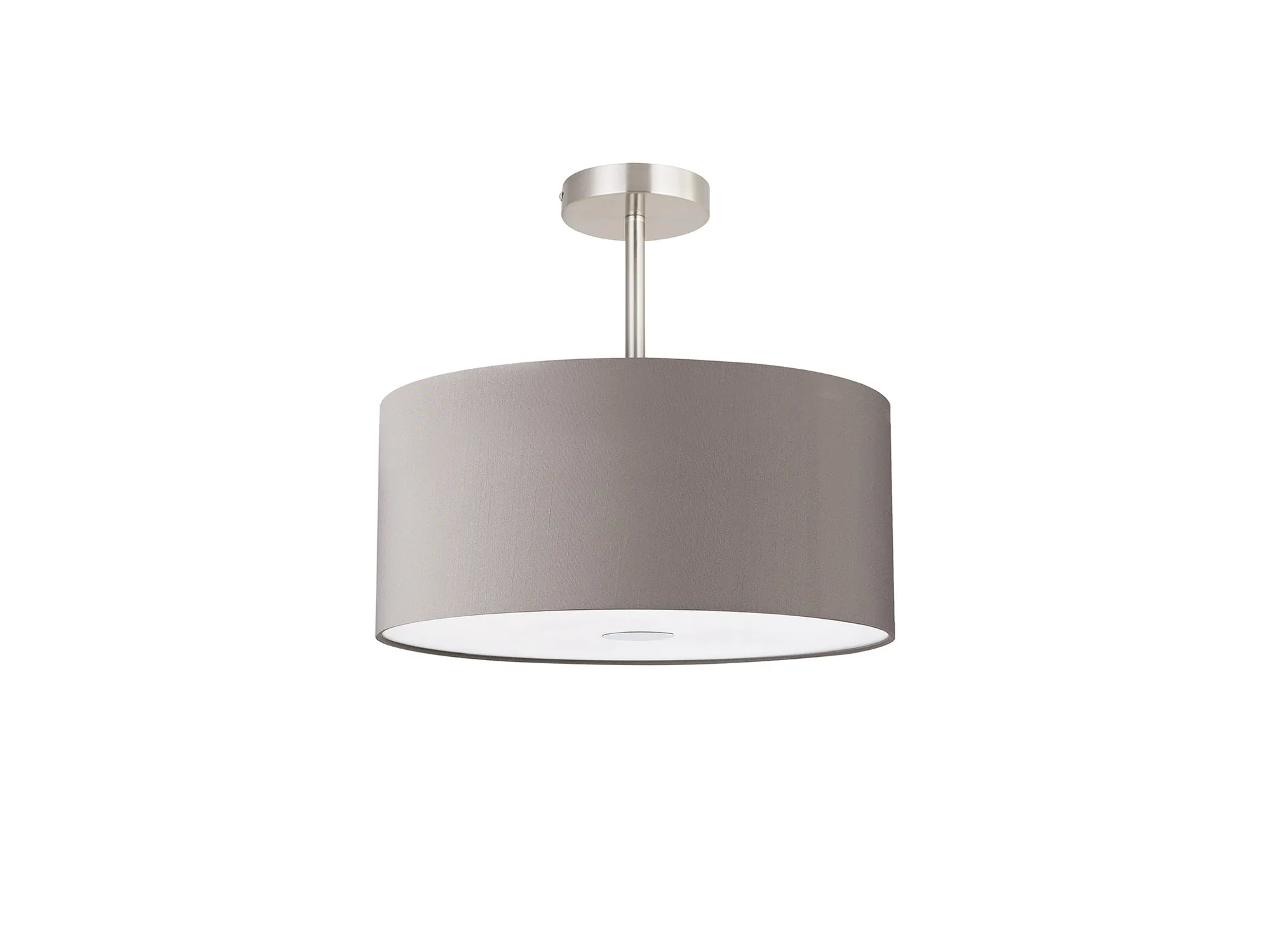 Baymont 40cm Semi Flush Flush 5 Light Satin Nickel, Grey, Frosted Diffuser DK0530  Deco Baymont SN GR